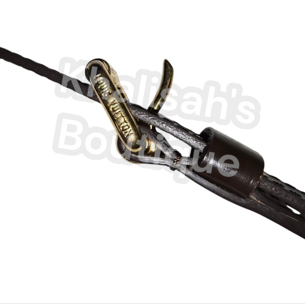 LIKE NEW!!! Authentic LOUIS VUITTON LV DAMIER EBENE EPI BROWN VACHETTA STRAP - Picture 6 of 12